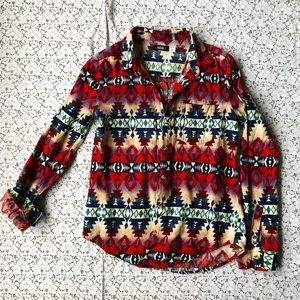 BDG Aztec flannel button-up